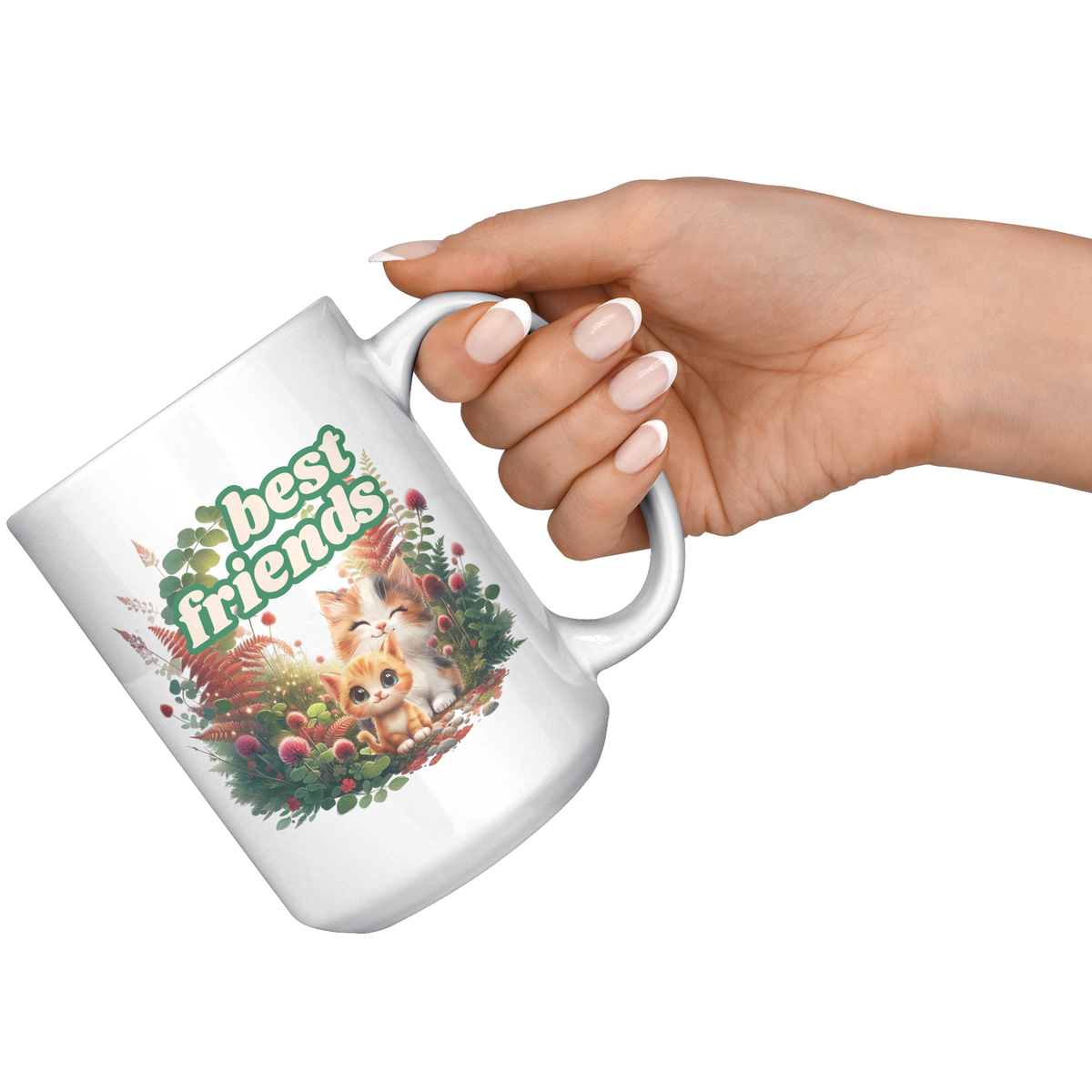 Cat Best Friends 15 oz White Mug