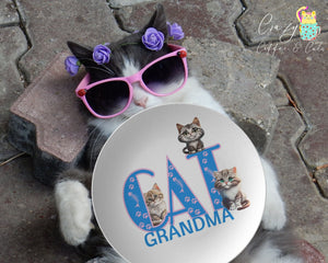 Cat Grandma 10" Plate - crazyaboutcoffeeandcats