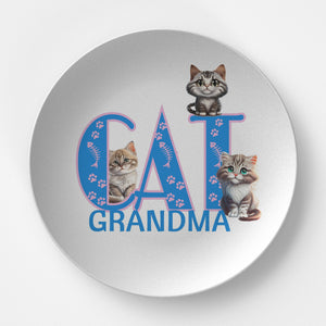 Cat Grandma 10" Plate - crazyaboutcoffeeandcats