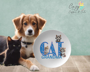 Cat Grandma 10" Plate - crazyaboutcoffeeandcats