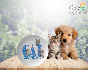 Cat Grandma 10" Plate - crazyaboutcoffeeandcats