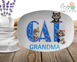 Cat Grandma 10 x 14 Serving Platter - crazyaboutcoffeeandcats