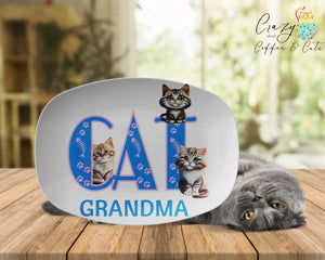 Cat Grandma 10 x 14 Serving Platter - crazyaboutcoffeeandcats