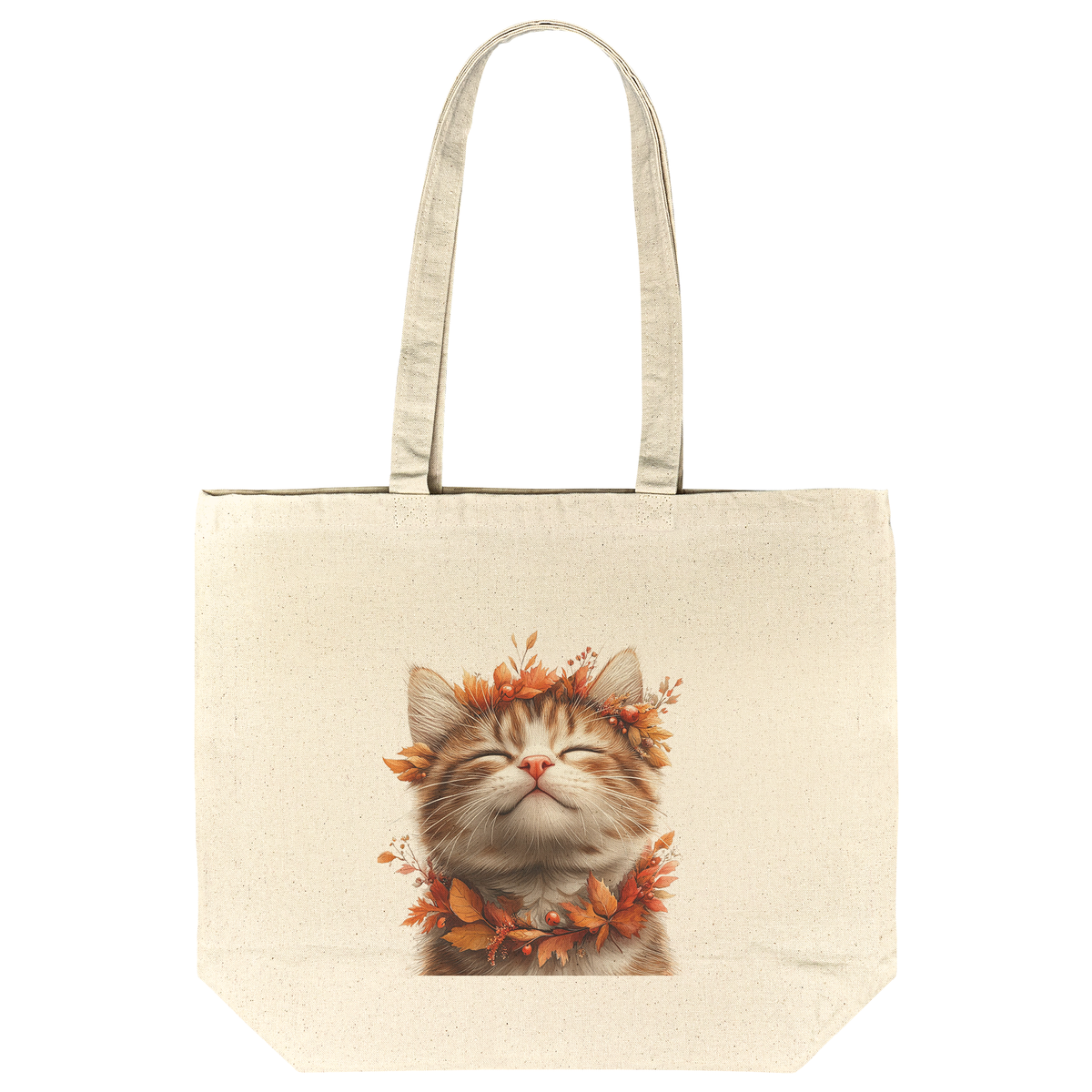 Autumn Cat Bliss Cotton Tote Bag