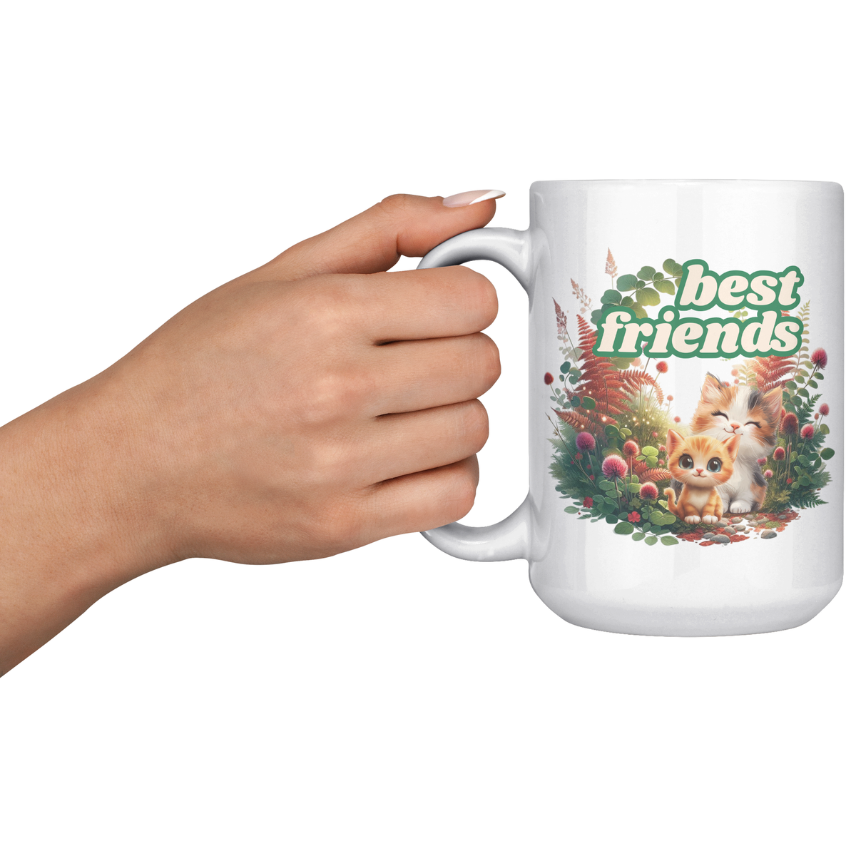 Cat Best Friends 15 oz White Mug