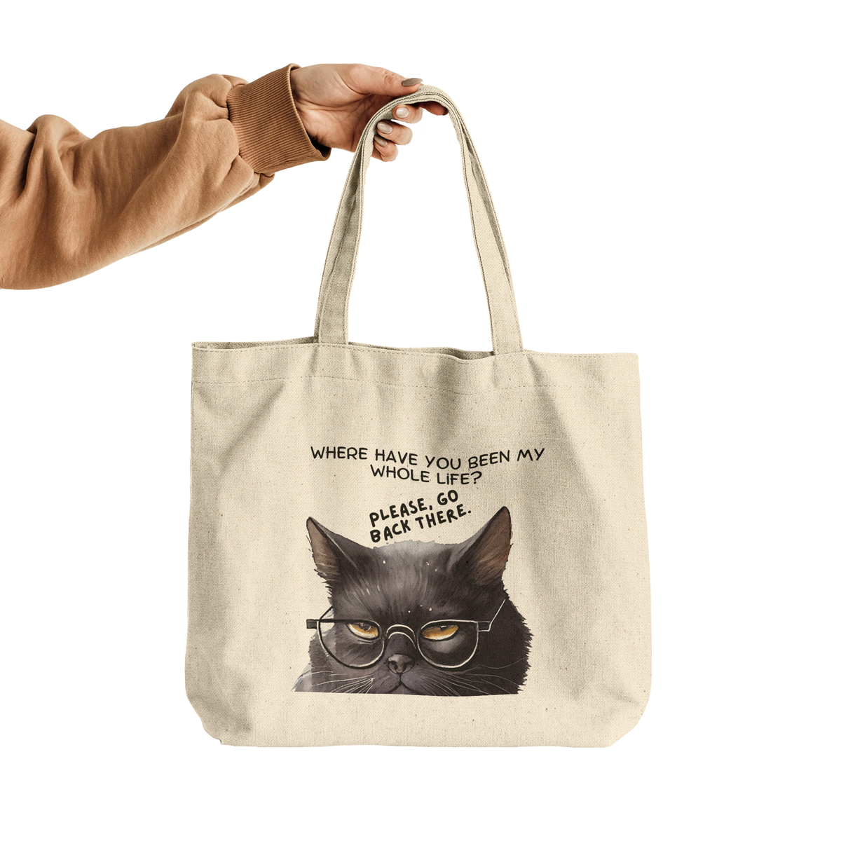 Where Have You Been? Funny Cat Tote Bag
