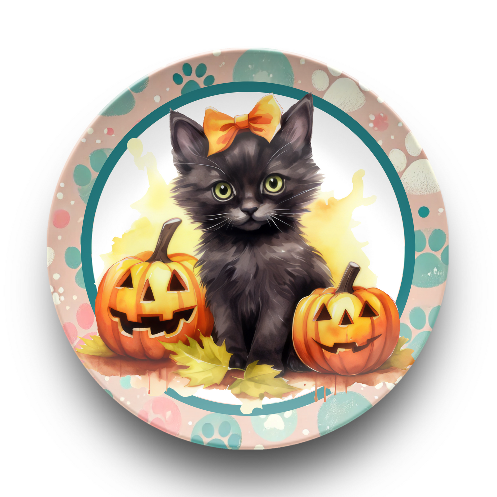 Teal Paw Print 10" Plate