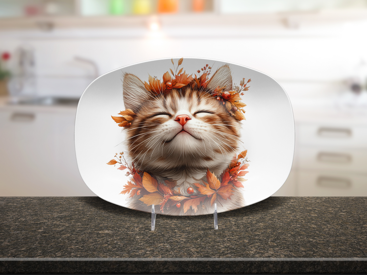 Autumn Cat Bliss 10 x 14 Platter
