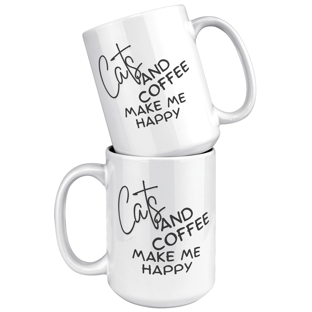 Cats and Coffee Make Me Happy Mug