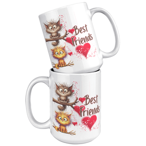 Best Friends Crazy Cats 15 Oz White Mug