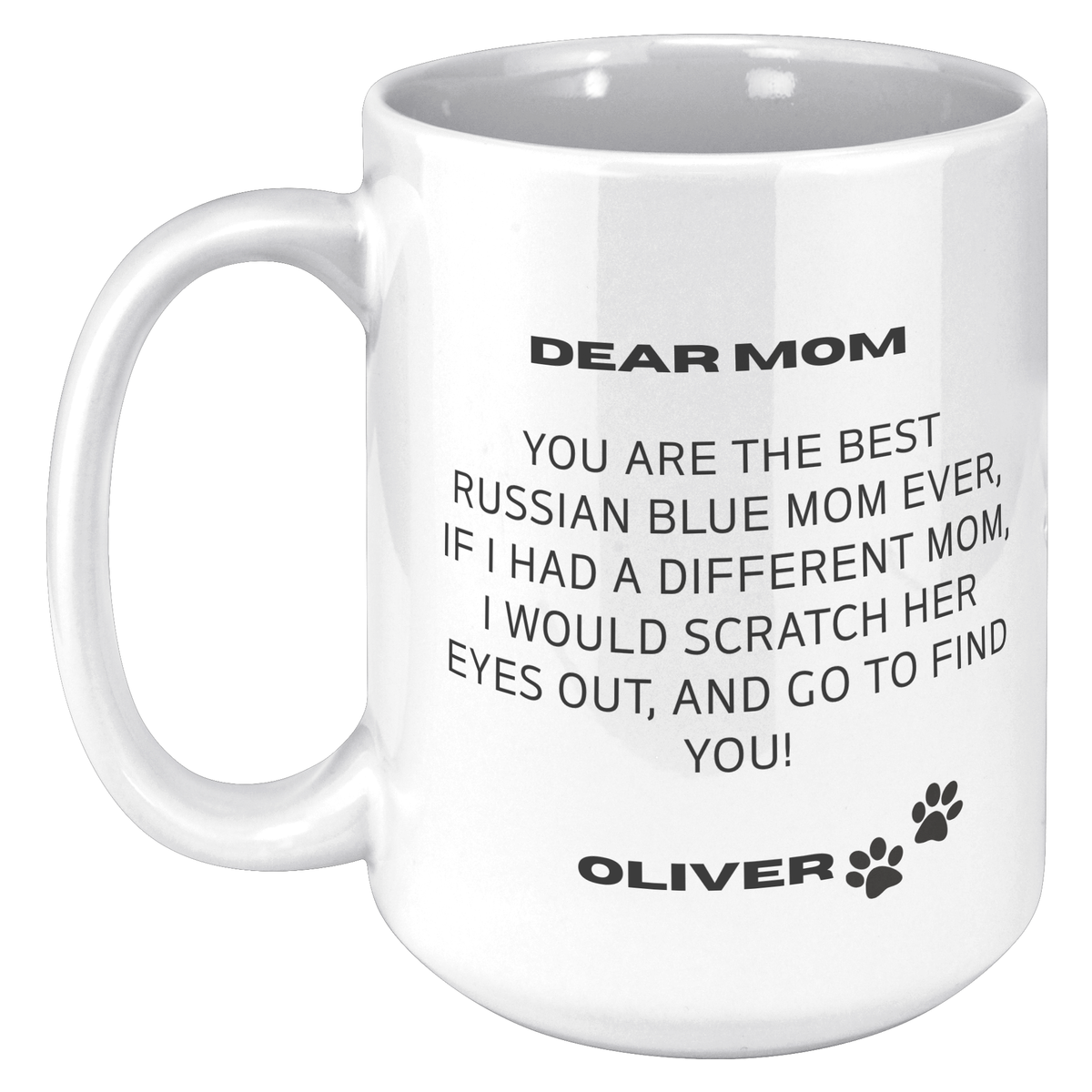 Russian Blue Mom 15 Oz White Mug