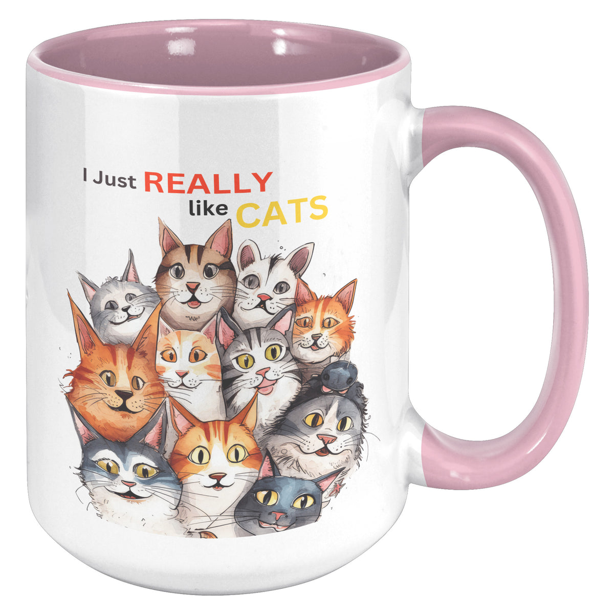 i Just Really Like Cats Accent Mug