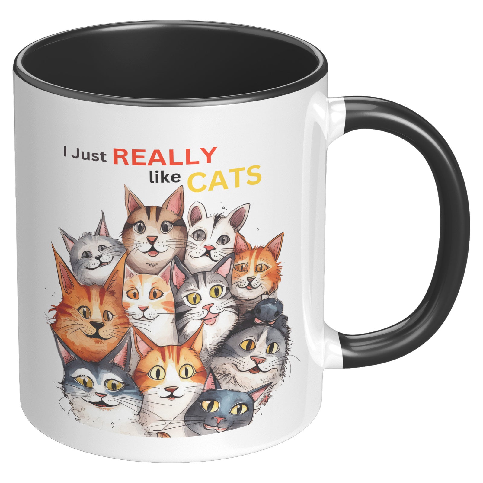 i Just Really Like Cats Accent Mug