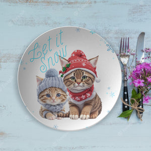 Two Cats With Hats 10" Plate - crazyaboutcoffeeandcats