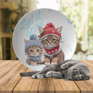 Two Cats With Hats 10" Plate - crazyaboutcoffeeandcats