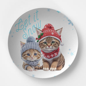 Two Cats With Hats 10" Plate - crazyaboutcoffeeandcats