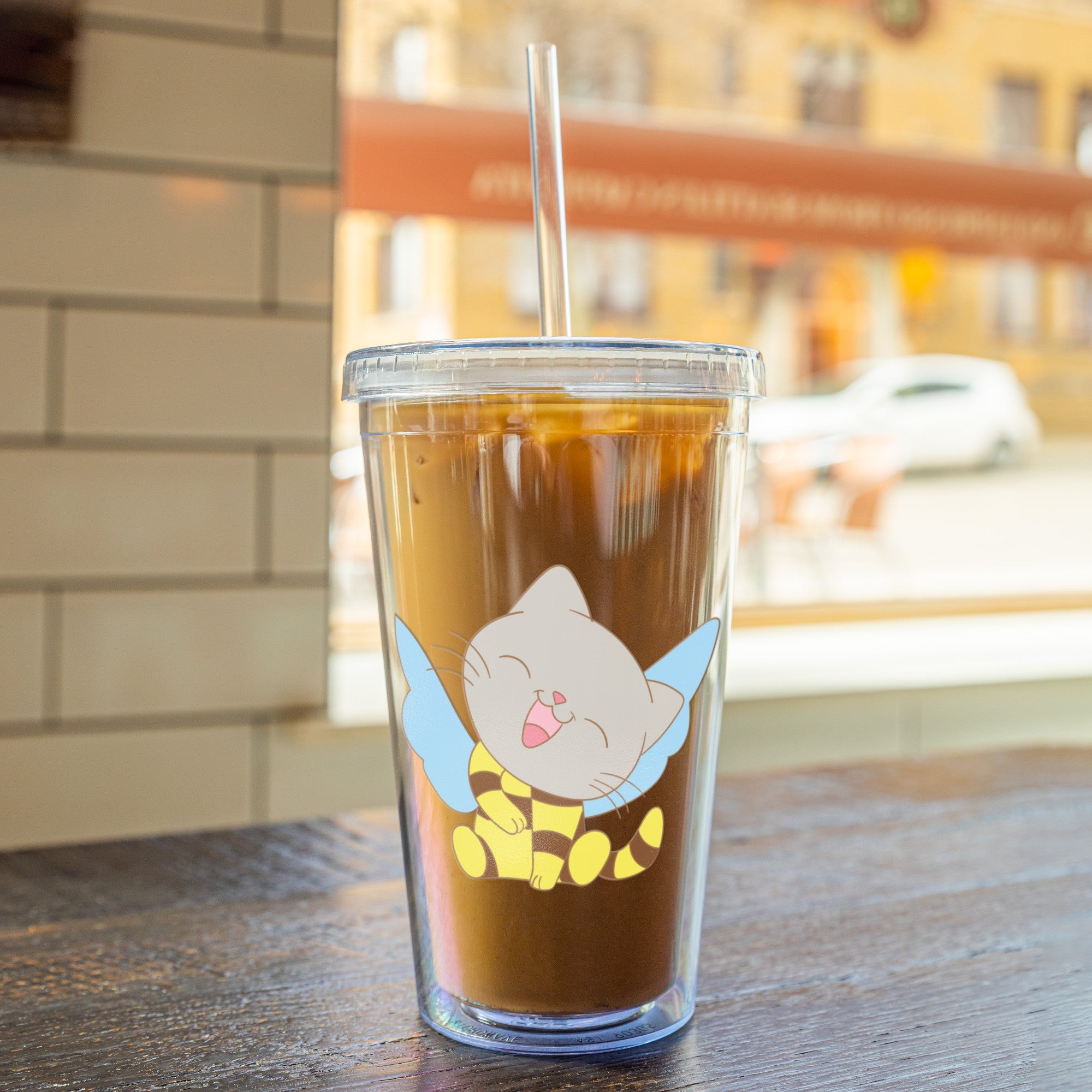 Baby Cat Bee Tumbler - crazyaboutcatsandcoffee