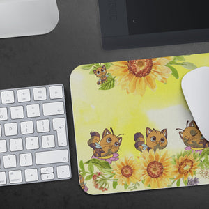 Bee Cat with Sunflowers Mousepad