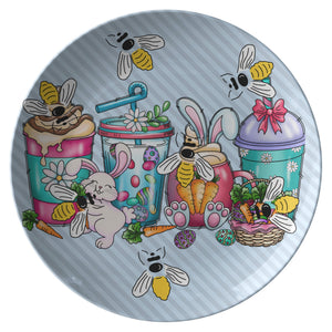 Bees Rabbits Coffee Plate