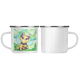 Butterfly Cat Bee 12 oz Camping Mug - crazyaboutcatsandcoffee