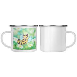 Butterfly Cat Bee 12 oz Camping Mug - crazyaboutcatsandcoffee