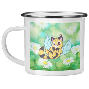 Butterfly Cat Bee 12 oz Camping Mug - crazyaboutcatsandcoffee