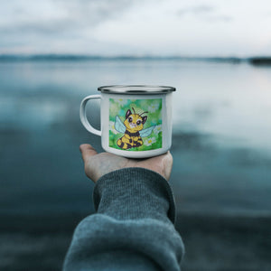 Butterfly Cat Bee 12 oz Camping Mug - crazyaboutcatsandcoffee