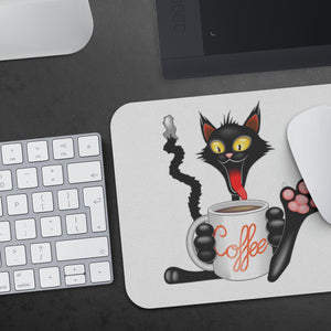 Caffeinated Cat On Coffee Mousepad