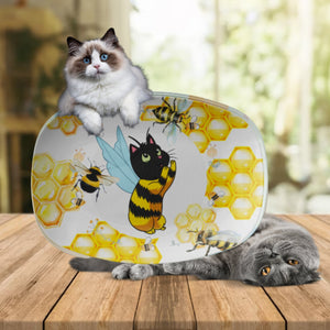 Cat Bee Honeycomb And Bees Platter