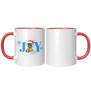 Cat Bee Joy Christmas Accent Mug 11 Oz - crazyaboutcatsandcoffee