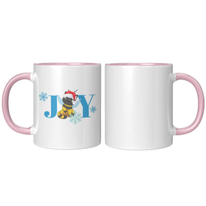 Cat Bee Joy Christmas Accent Mug 11 Oz - crazyaboutcatsandcoffee