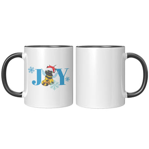 Cat Bee Joy Christmas Accent Mug 11 Oz - crazyaboutcatsandcoffee