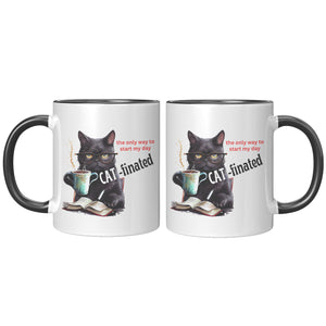 Cat-Finated Is The Only Way To Start My Day 11 Oz Accent Mug - crazyaboutcatsandcoffee