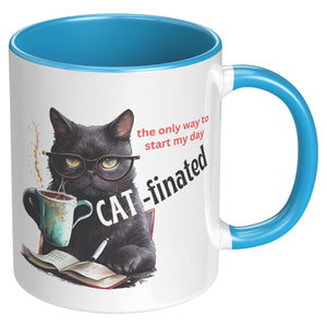 Cat-Finated Is The Only Way To Start My Day 11 Oz Accent Mug - crazyaboutcatsandcoffee