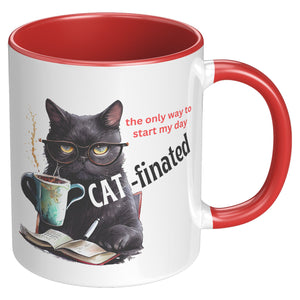 Cat-Finated Is The Only Way To Start My Day 11 Oz Accent Mug - crazyaboutcatsandcoffee