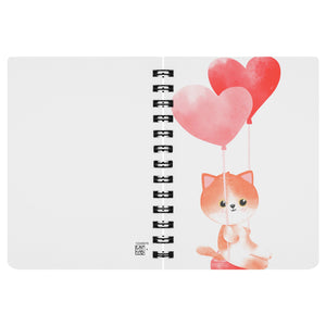 Cat Holding Balloons Spiral Lined Journal