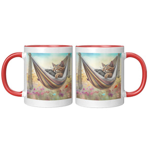 Cat In Hammock 11 Oz Mug - crazyaboutcatsandcoffee