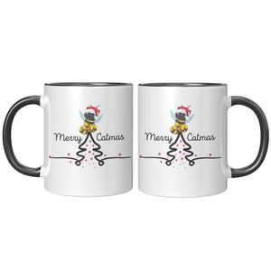 Christmas Kitty Bee 11 Oz Accent Mug - crazyaboutcatsandcoffee