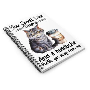 Crazy Cat With Coffee Ruled Line, Spiral Notebook - crazyaboutcoffeeandcats