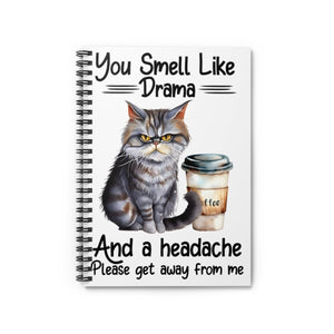 Crazy Cat With Coffee Ruled Line, Spiral Notebook - crazyaboutcoffeeandcats