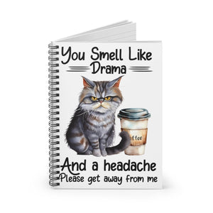 Crazy Cat With Coffee Ruled Line, Spiral Notebook - crazyaboutcoffeeandcats