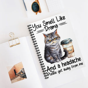 Crazy Cat With Coffee Ruled Line, Spiral Notebook - crazyaboutcoffeeandcats