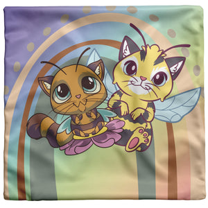 Cute Bee Cats 16"  Pillow