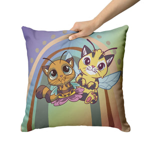 Cute Bee Cats 16"  Pillow