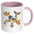 Cute Cat Bees And Flying Owls Accent Mug