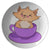 Cute Cat In Purple Teacup Dinner Plate