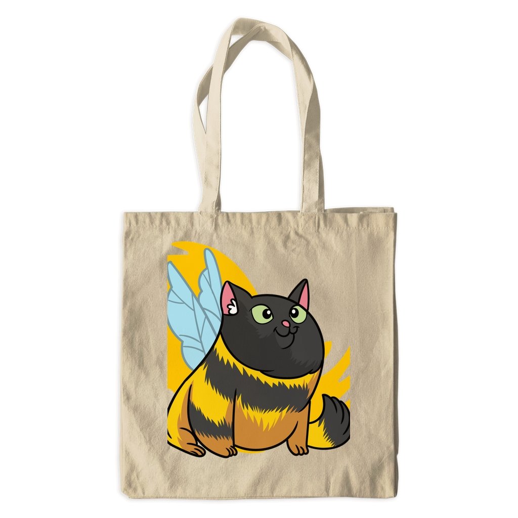 Cute Kitty Bee Canvas Cotton Tote Bag