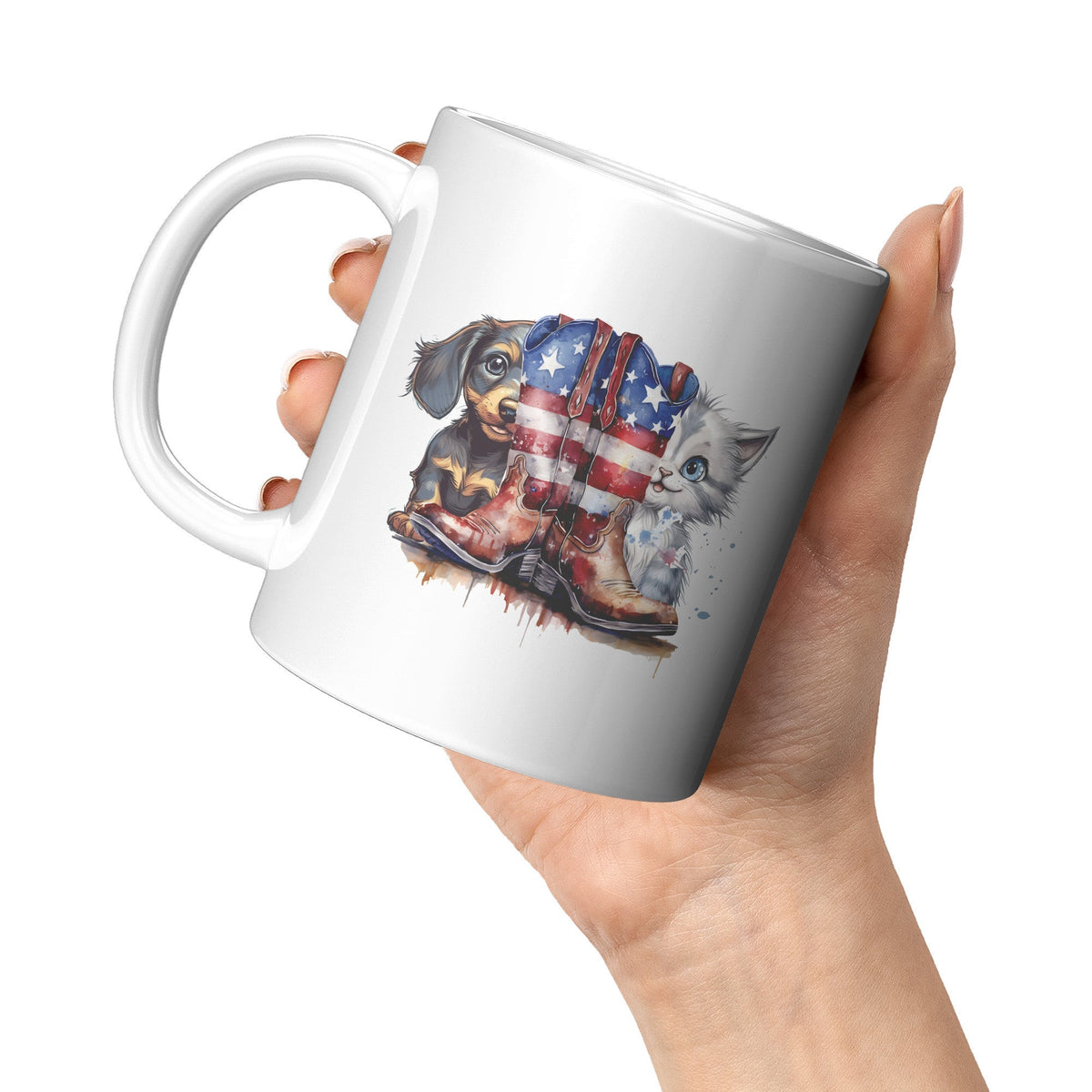 Dog And Cat With A Red White And Blue Pair Of Boots | - crazyaboutcatsandcoffee