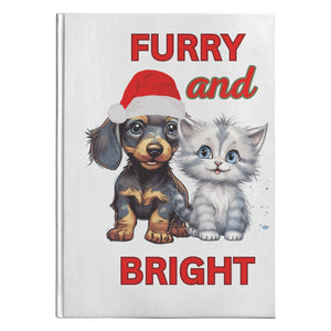 Furry And Bright Kitty And Puppy Hardcover Journal - crazyaboutcatsandcoffee