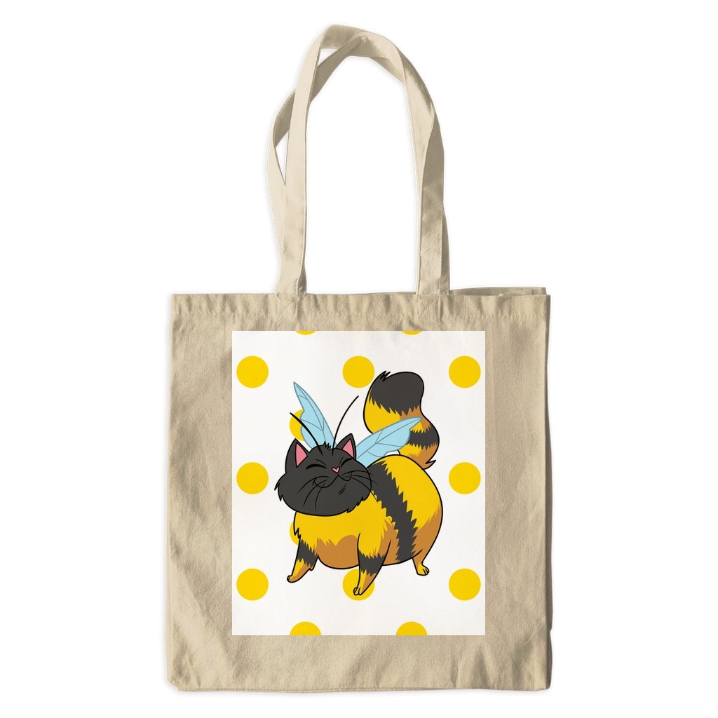 Happy Cat Bee Cotton Tote Bag